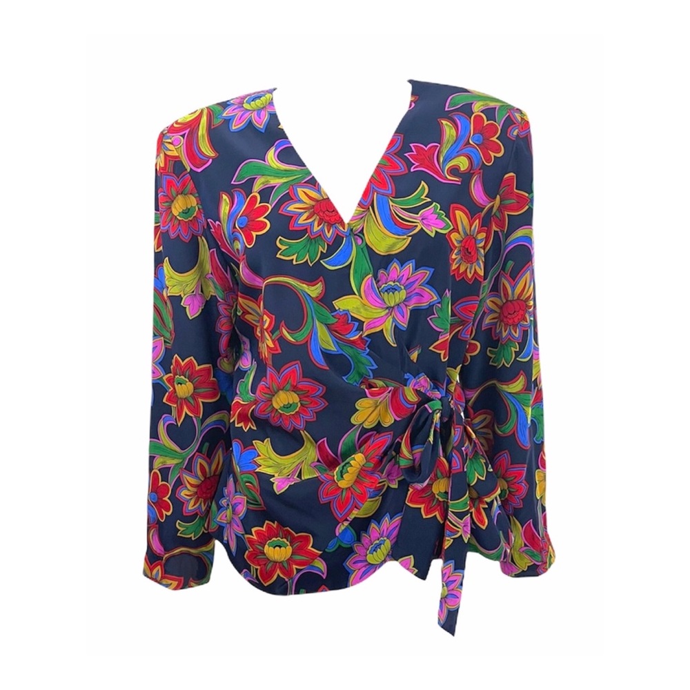 Vintage VTG Floral Blouse SZ XL